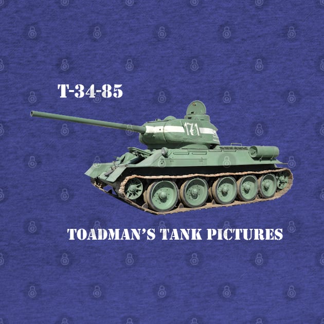 T-34-85 Medium Tank w/Toadman txt_wht by Toadman's Tank Pictures Shop